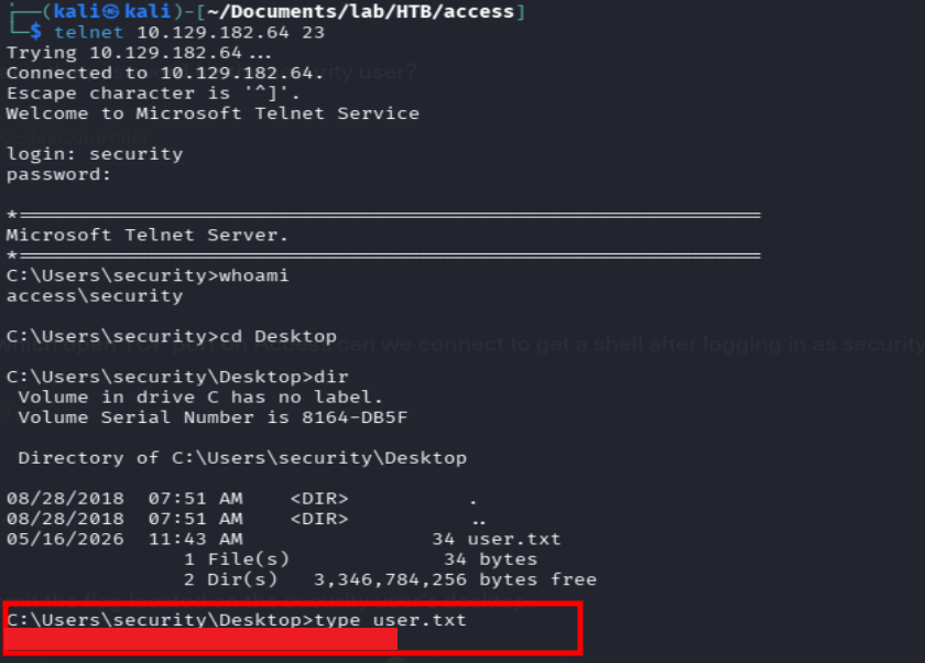 login telnet