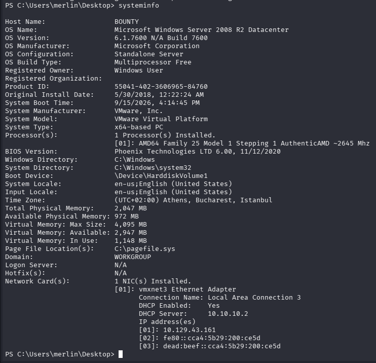 systeminfo